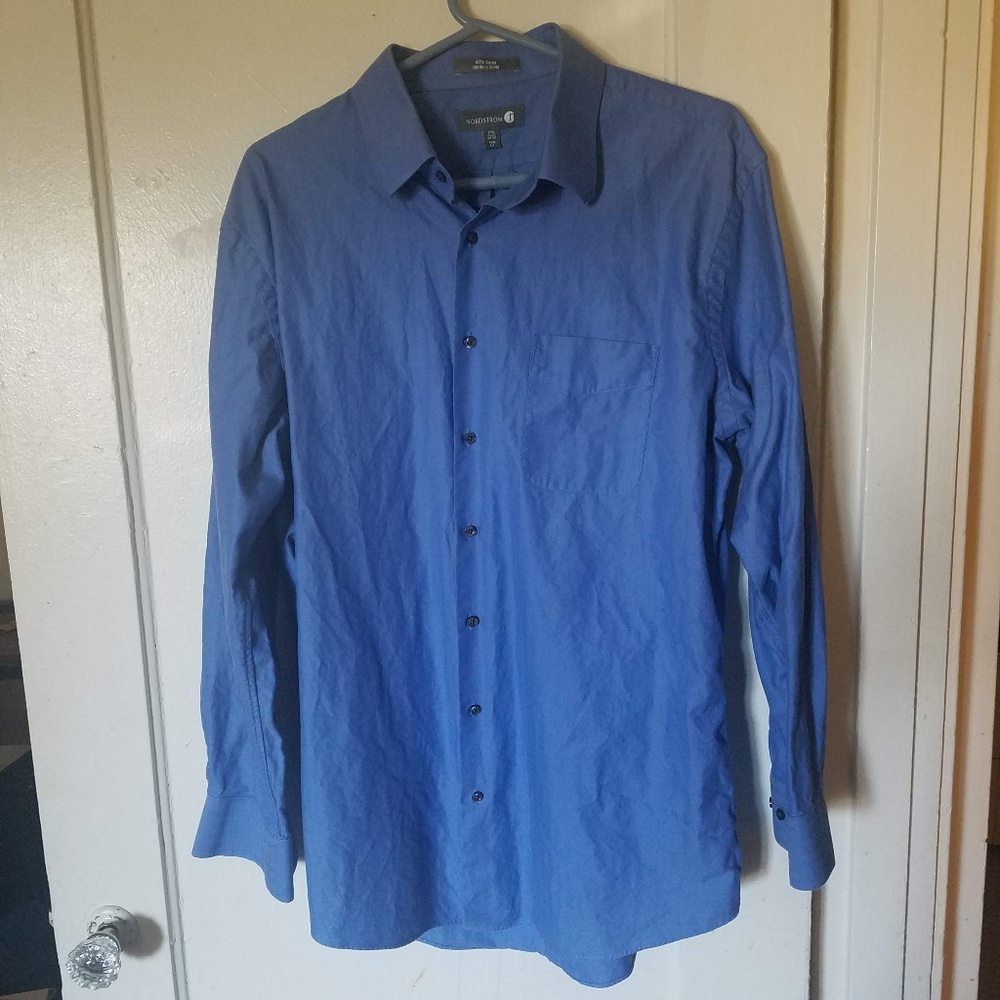 Nordstrom Blue Cotton Men's Dress Shirt